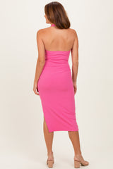 Candy Pink Open Back Bodycon Dress