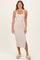 Beige Open Back Bodycon Dress