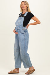 Light Wash Denim Barrel Maternity Overalls