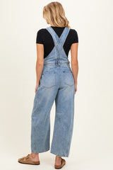 Light Wash Denim Barrel Maternity Overalls