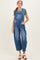 Medium Wash Denim Barrel Maternity Overalls