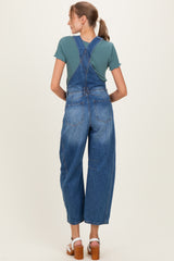 Medium Wash Denim Barrel Maternity Overalls