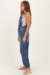 Dark Wash Denim Barrel Overalls