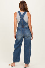 Dark Wash Denim Barrel Overalls