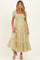Light Sage Tiny Floral Smocked Puff Sleeve Maternity Maxi Dress