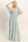 Light Blue Flutter Sleeve Maxi Dress