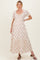 Red Floral Smocked Maternity Maxi Dress
