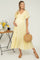 Yellow Smocked Maternity Midi Dress