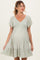 Sage V Neck Smocked Bodice Ditsy Print Maternity Dress