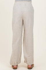 Light Blue Striped Balloon Maternity Pants