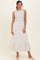 Ivory Print Lace Trim Midi Skirt