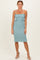 Light Blue Smocked Ruffle Hem Dress