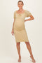 Yellow Polka Dot Mesh Square Neck Puff Sleeve Maternity Dress