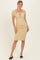 Yellow Polka Dot Mesh Square Neck Puff Sleeve Dress