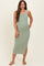 Sage Green Acid Washed Ribbed Maternity Midi Tank Dress