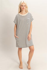 Black Striped T-Shirt Mini Dress