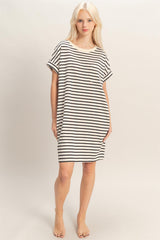 Black Striped T-Shirt Mini Dress