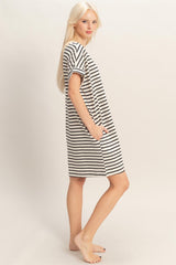 Black Striped T-Shirt Mini Dress