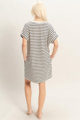 Black Striped T-Shirt Mini Dress