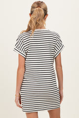 Black Striped Maternity T-Shirt Mini Dress