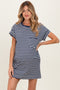 Navy Striped Maternity T-Shirt Mini Dress