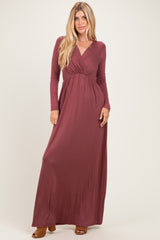 Burgundy Long Sleeve Maxi Dress