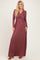 Burgundy Long Sleeve Maxi Dress