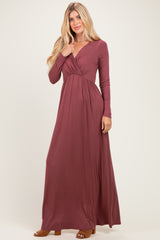 Burgundy Long Sleeve Maxi Dress