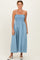 Light Chambray Smocked Midi Dress