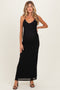 Black Halter Textured Knit Maternity Maxi Dress