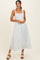 Blue Floral Lace Accent Sleeveless Maxi Dress