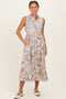 Multicolor Garden Print Sleeveless Shirt Dress