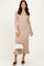 Sand Ribbed Knit Bow Back Maxi Dress