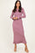 Mauve Ribbed Knit Bow Back Maxi Dress