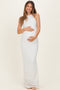 Ivory Halter Open Back Maternity Maxi Dress