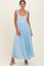 Light Blue Sleeveless Lace Maxi Dress