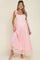 Light Pink Sleeveless Lace Maternity Maxi Dress