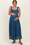 Blue Sleeveless Lace Maternity Maxi Dress