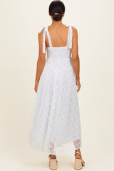 Ivory Sleeveless Lace Maxi Dress
