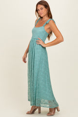 Mint Sleeveless Lace Maxi Dress