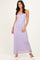 Lavender Sleeveless Lace Square Neck Maxi Dress