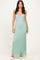 Sage Sleeveless Lace Square Neck Maxi Dress