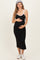 Black Contrast Double Strap Maternity Midi Dress