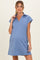 Denim Blue Collared Maternity Pocket Dress