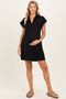 Black Collared Maternity Pocket Dress