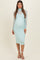Mint Mesh Overlay Fitted Maternity Midi Dress