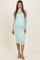 Mint Mesh Overlay Fitted Maternity Midi Dress