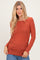Rust Soft Knit Ruched Top