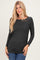 Charcoal Soft Knit Ruched Top