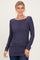 Navy Soft Knit Ruched Top